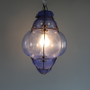 Seguso Murano hanglamp blauw glas caged blue glass pendant light 1960s