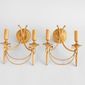 Gaetano Sciolari wandlampen goud verguld gold plated wall lamp set