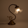 Art Nouveau brass table lamp with glass flower lampshade 1930 lighting