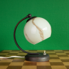 Art deco desk lamp with marble opaline lampshade from France 1930s