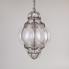 Venetian caged glass pendant light transparent clear glass 1960s murano italy