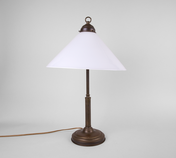 Large art deco table lamp with opaline lampshade 1930s