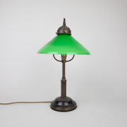 Green opaline table lamp Art Deco 1930s