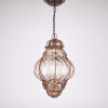 small Seguso Murano caged glass pendant beige venice italy chandelier