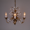 Florentine chandelier gilded with white enamel flowers gold plated hollywood regency three identical chandeliers