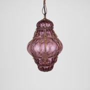 Small Purple Seguso Murano caged glass pendant light from Venice italy chandelier antique