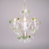 White chandelier with green flowers from france floral chandelier brocante lustre