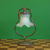 Art Nouveau table lamp with glass flower from France