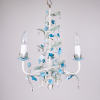 White chandelier with blue flowers and icicles from france floral chandelier