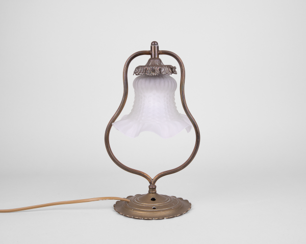 Art Nouveau table lamp with glass flower from France