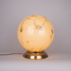 Art deco extra large beige marble opaline globe table lamp moon lamp