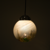 Mazzega Murano glass hand blown pendant lights yellow green rare italian design lamp
