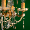 French chandelier with pink glass drops and crystals