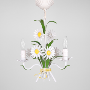 Floral chandelier with daisies vintage lighting