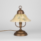 Small table lamp with beige marble opaline lampshade Art Deco lighting