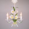 Floral chandelier with daisies vintage lighting