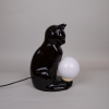 Ceramic cat lamp black art deco sculpture table lamp