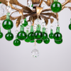 antique green glass drops and crystals