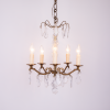 Large French chandelier with crystals antique lighting brocante