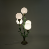 Large green plant lamp with opaline glass globes art nouveau flower lamp