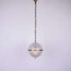 Pair of two cut crystal globe pendant lights kitchen hallway dining room lamps
