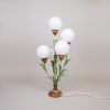Large green plant lamp with opaline glass globes art nouveau flower lamp