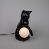 Black ceramic cat lamp
