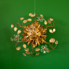 Banci Firenze gilt Florentine flush mount lamp with crystal flowers hollywood regency ceiling light