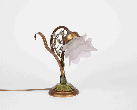 Italian flower table lamp with snowdrops