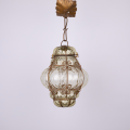 Set of 5 Seguso Murano caged glass pendant lights Italian chandelier Venice lantern light