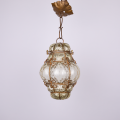 Set of 5 Seguso Murano caged glass pendant lights Italian chandelier Venice lantern light