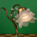 Italian gilt flower table lamp with snowdrops floral florantine italy